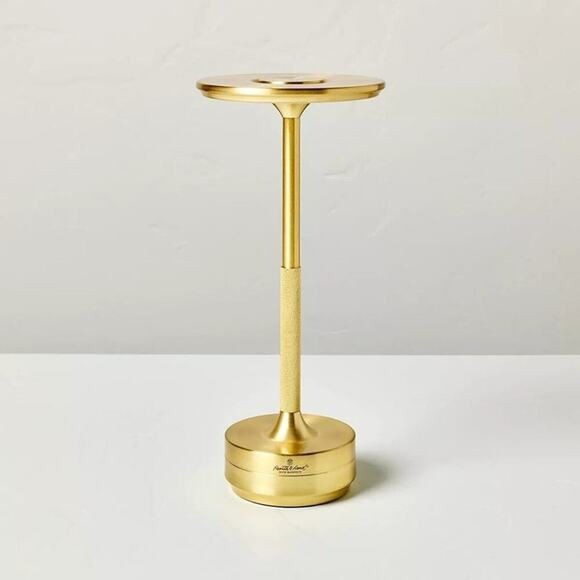 Portable Indoor/Outdoor LED Tabletop Lamp Brass - Hearth & Hand Magnolia Target - Picture 1 of 8